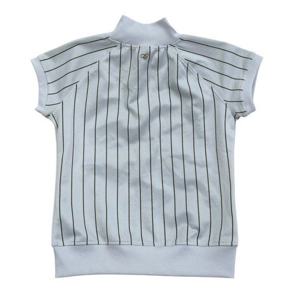 G-Unit Vintage Women’s Full Zip Pin Stripe Jersey Short Sleeve Large - Picture 5 of 7